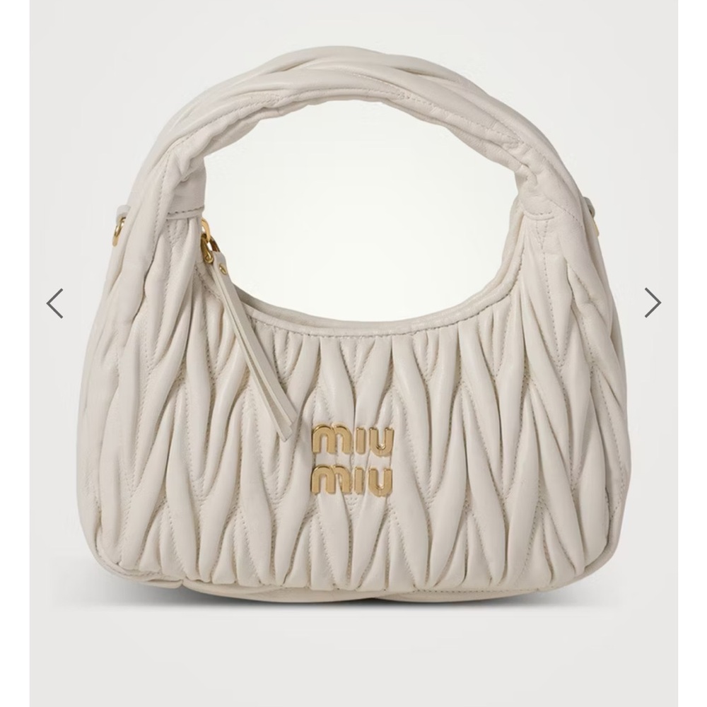 Miu Miu Cream Matelassé Leather Mini Bag
